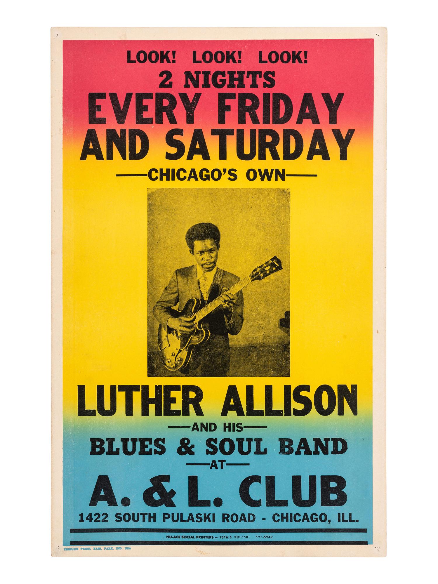 [MUSIC]. Poster and program from the 1970 Ann Arbor Blues Festival. [ With: ] Poster promoting Luther Allison performance.