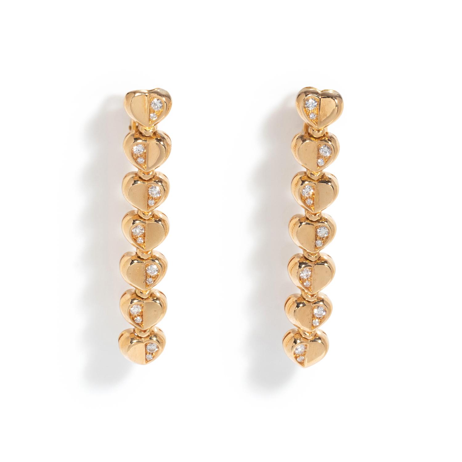 GIANNI BVLGARI, ENIGMA, YELLOW GOLD AND DIAMOND EARCLIPS