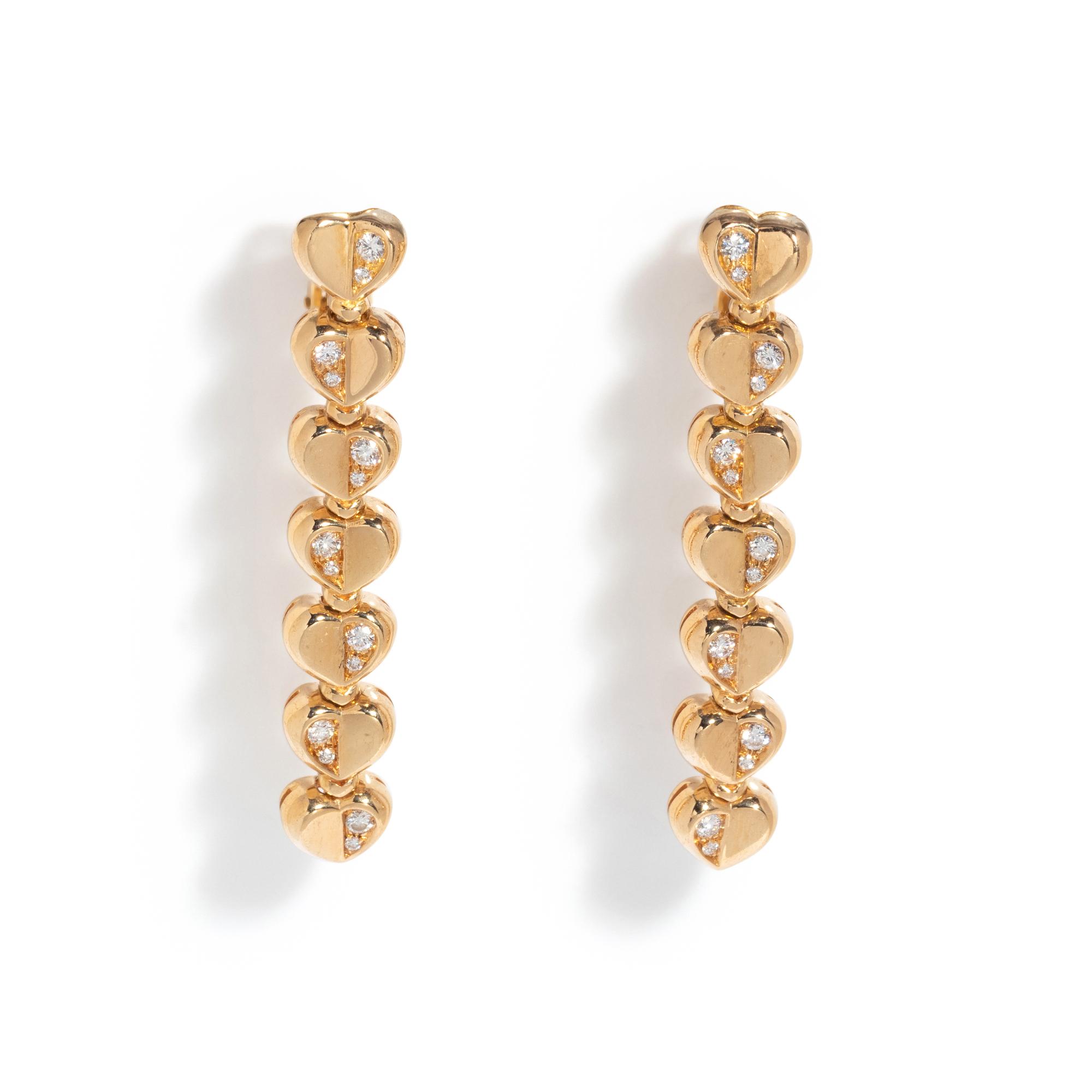 GIANNI BVLGARI, ENIGMA, YELLOW GOLD AND DIAMOND EARCLIPS