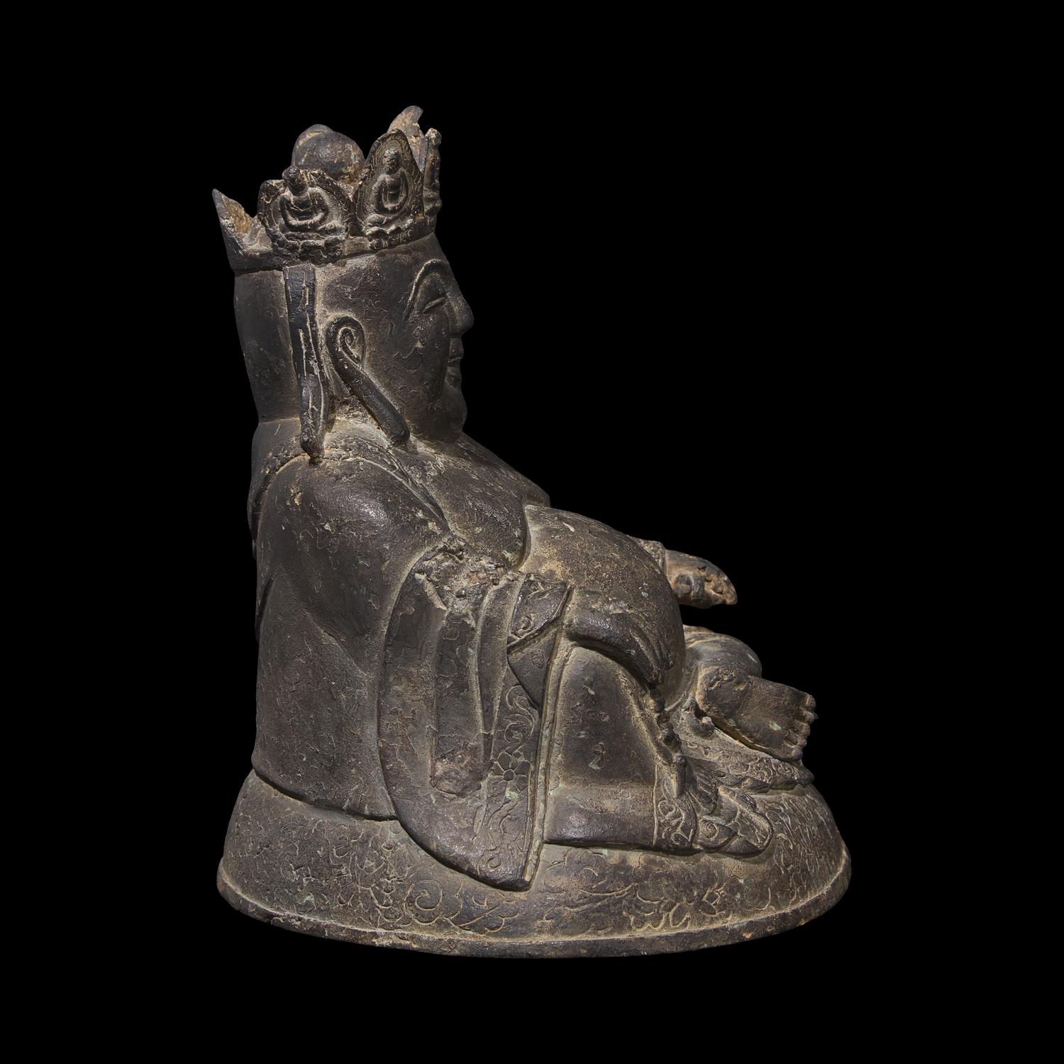A Chinese Patinated Bronze Figure of Budai, Late Ming/Early Qing Dynasty 明末清初 銅布袋和尚