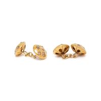 YELLOW GOLD AND DIAMOND CUFFLINKS