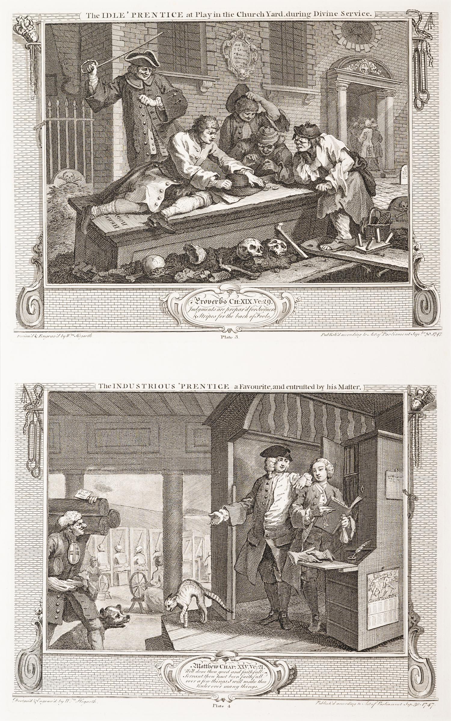 Industry and Idleness (the complete set of 12 prints)