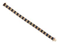 SYNTHETIC SAPPHIRE AND DIAMOND BRACELET