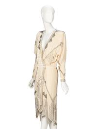 Fabrice, Beaded Cream Cocktail Dress