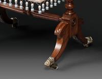 A Classical Figured Mahogany and Rosewood Veneered Sewing Table