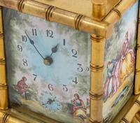 A Continental Gilt Metal and Enameled Carriage Clock
