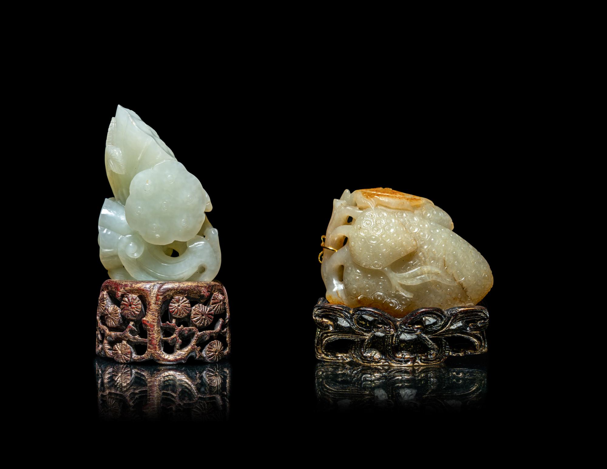 Two Chinese Jade Carvings of Fruits