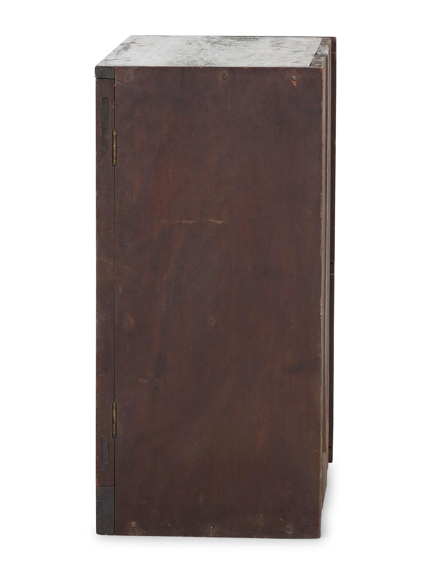 A Country Stained Cherrywood Table-Top Cupboard