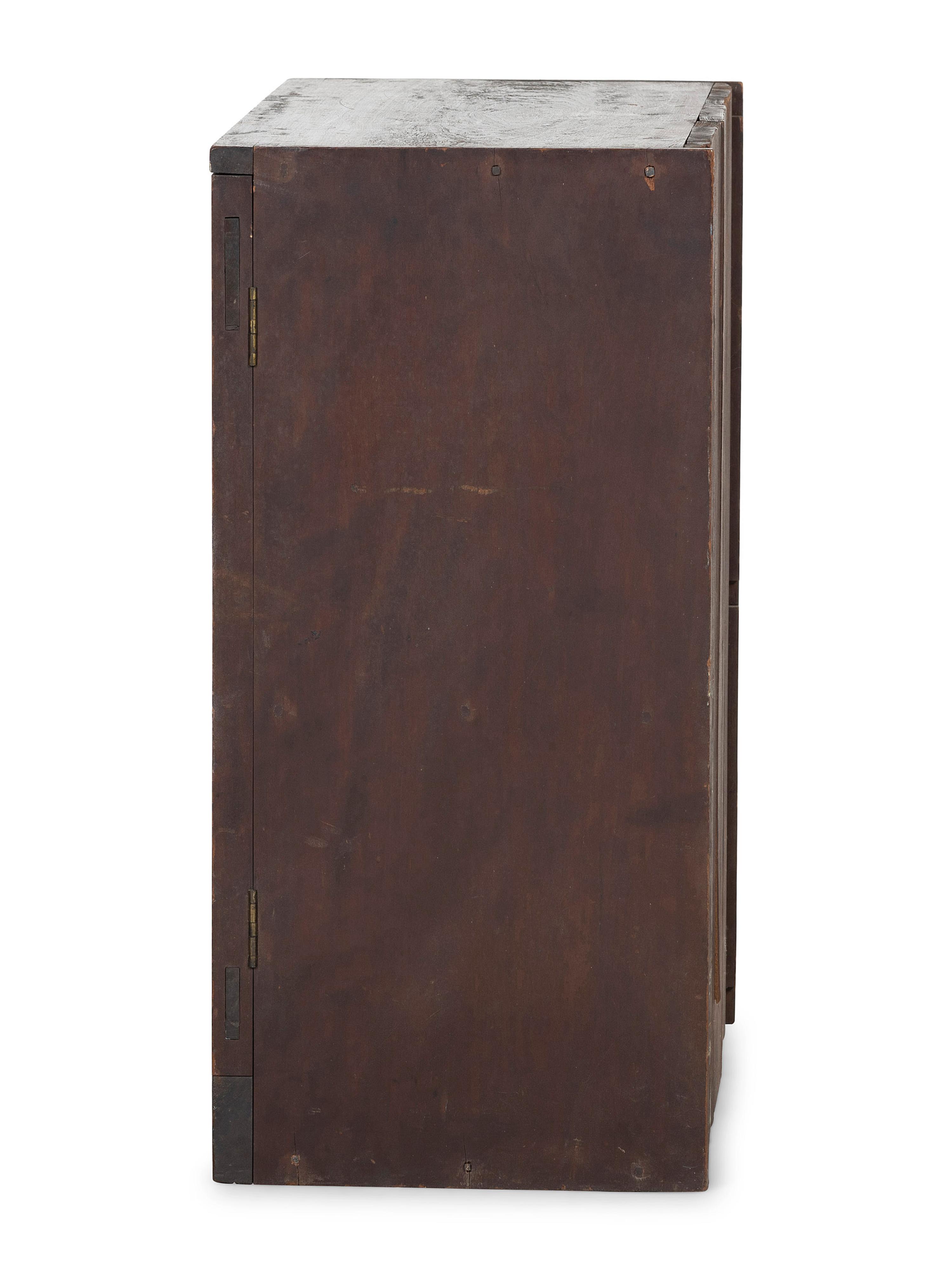 A Country Stained Cherrywood Table-Top Cupboard