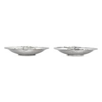 A Matched Pair of Georg Jensen Blossom Silver Dishes