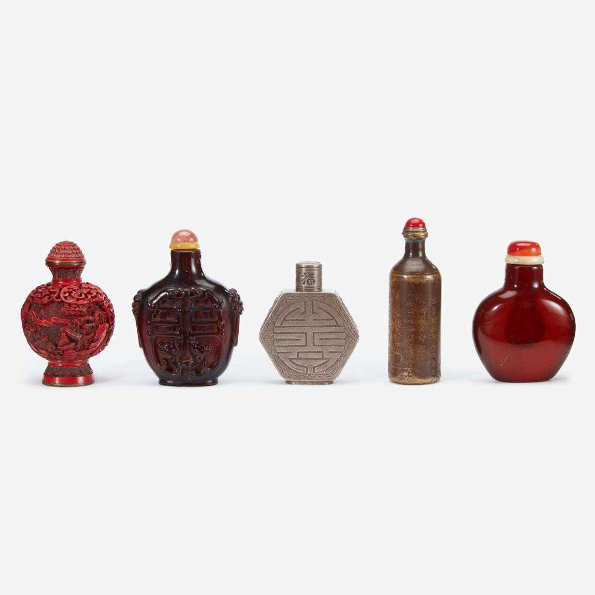 Five assorted Chinese snuff bottles