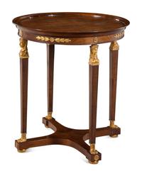 An Empire Style Parcel Gilt Mahogany Side Table