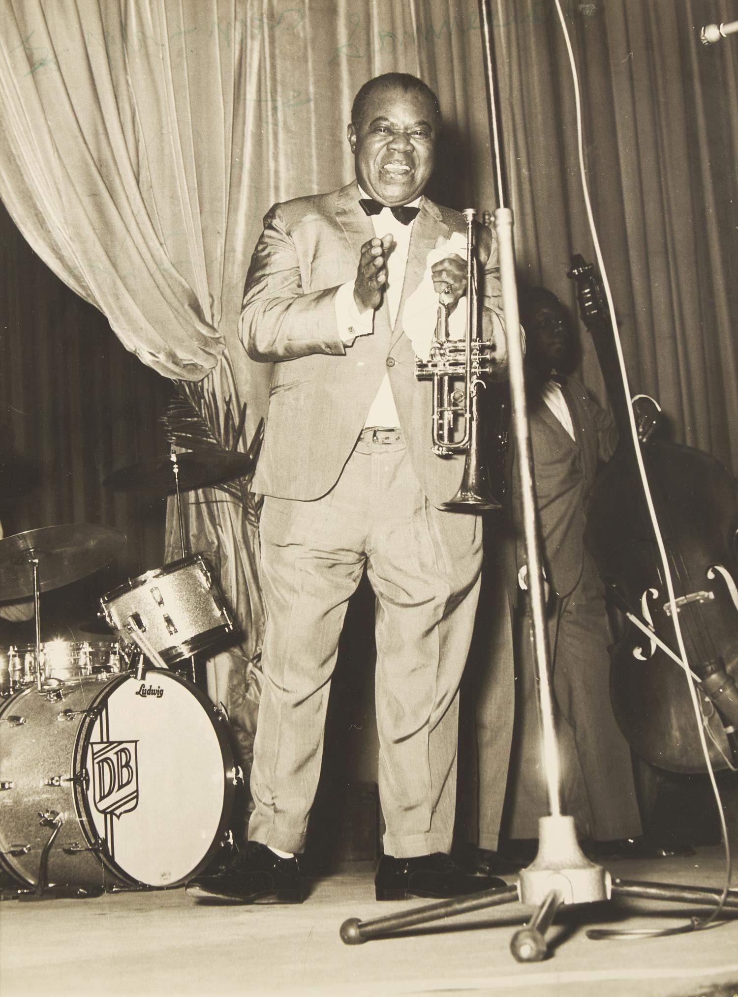 [African Americana] Armstrong, Louis. Inscribed Photograph