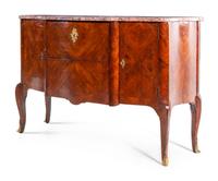 A Louis XV Style Tulipwood Marble-Top Server