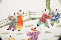 A Set of Four Chinese Famille Rose Porcelain Inset Hardwood Hanging Screens