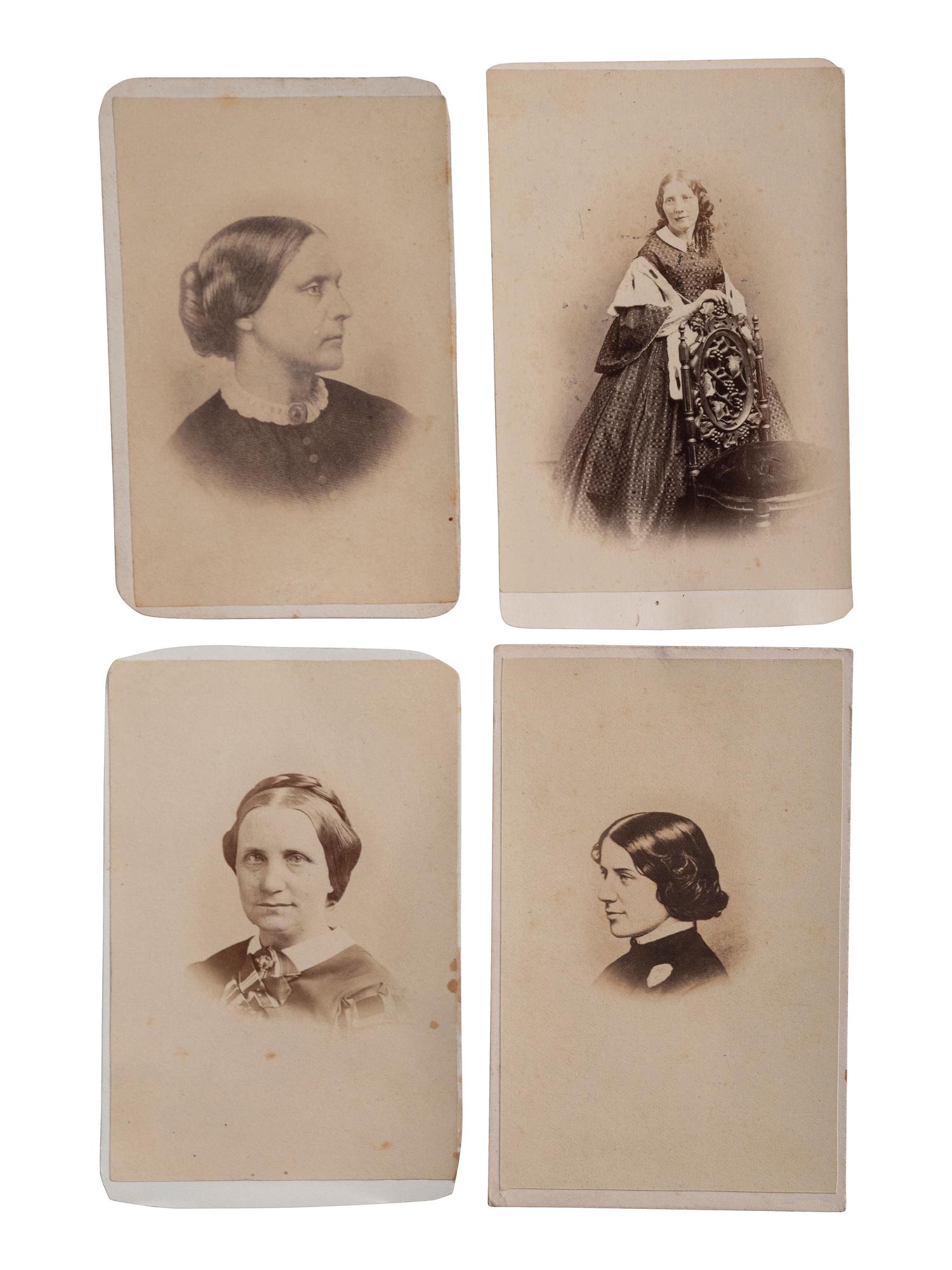 [WOMEN'S SUFFRAGE]. A group of 9 CDVs featuring female suffragists, abolitionists, and reformers.