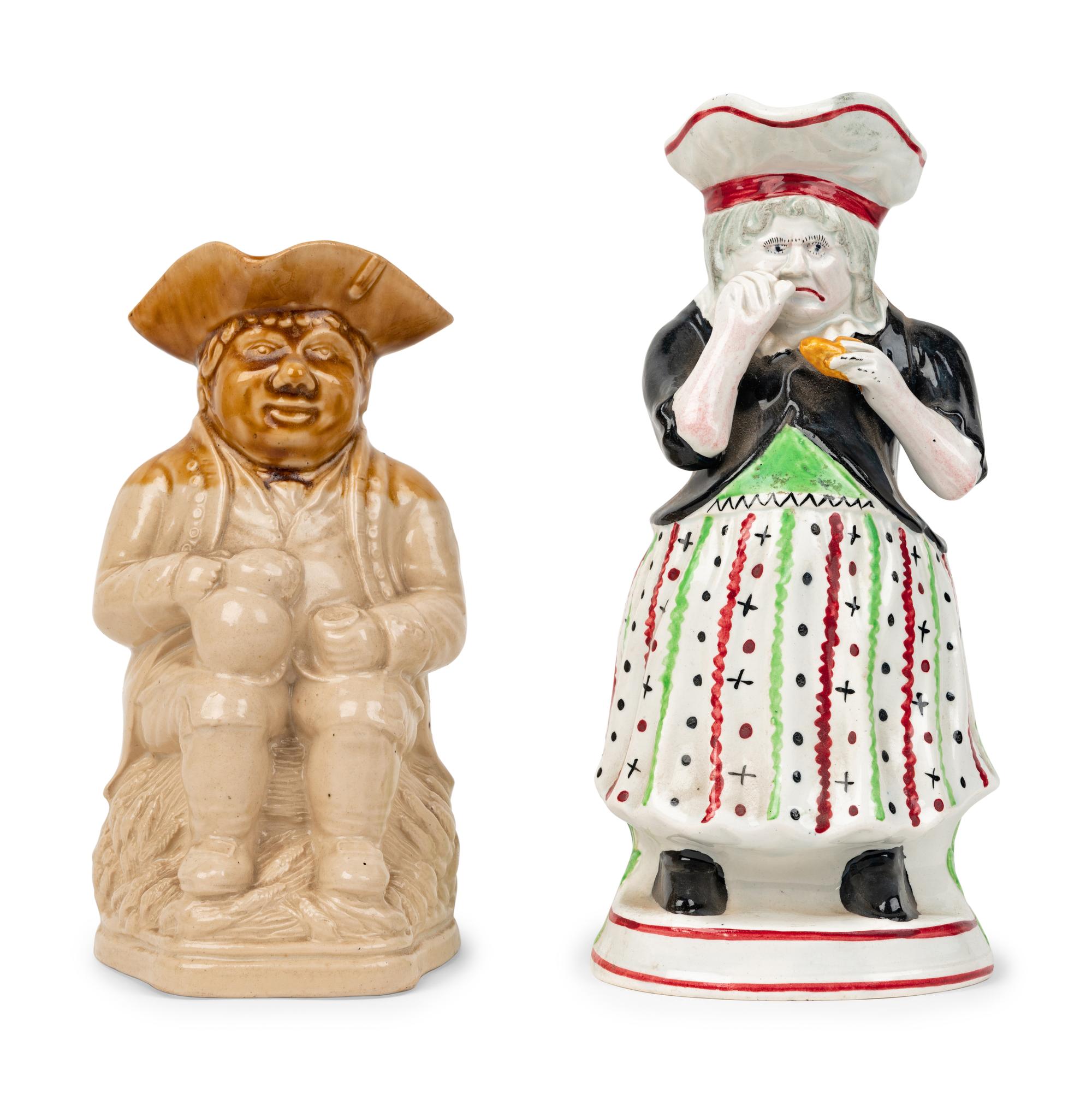 A "Scottish Farmer" Toby Jug and a "Lady Snuff Taker" Toby Jug