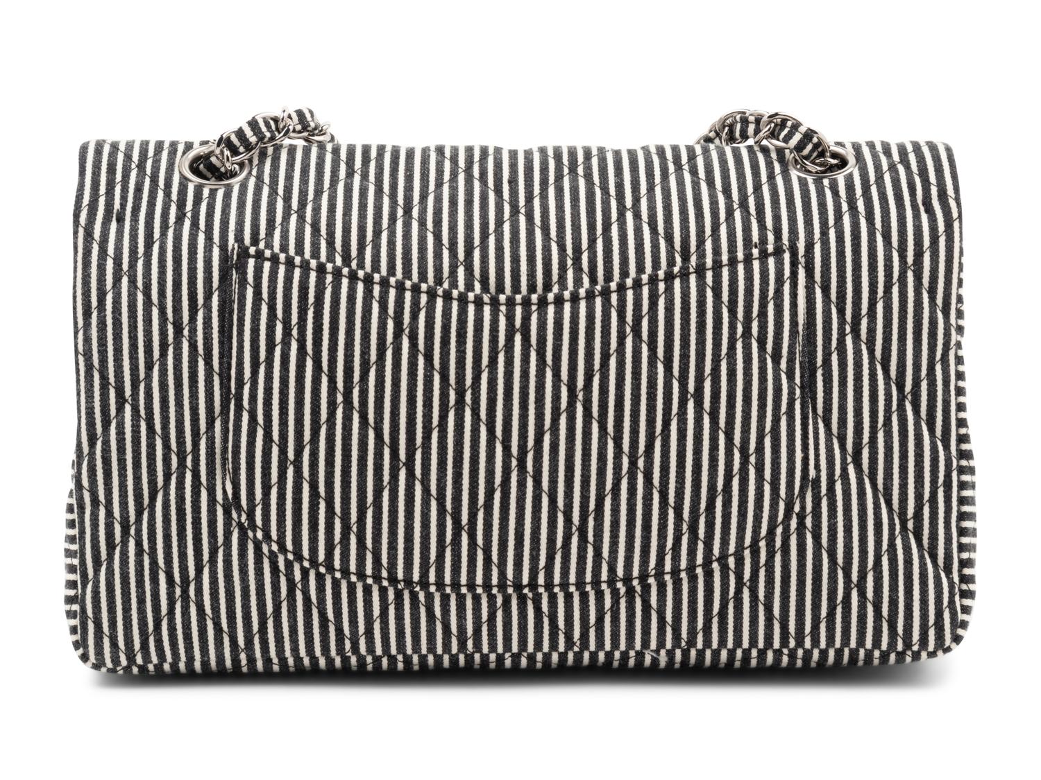 Chanel Striped Denim Double Flap Bag, 2006-2008