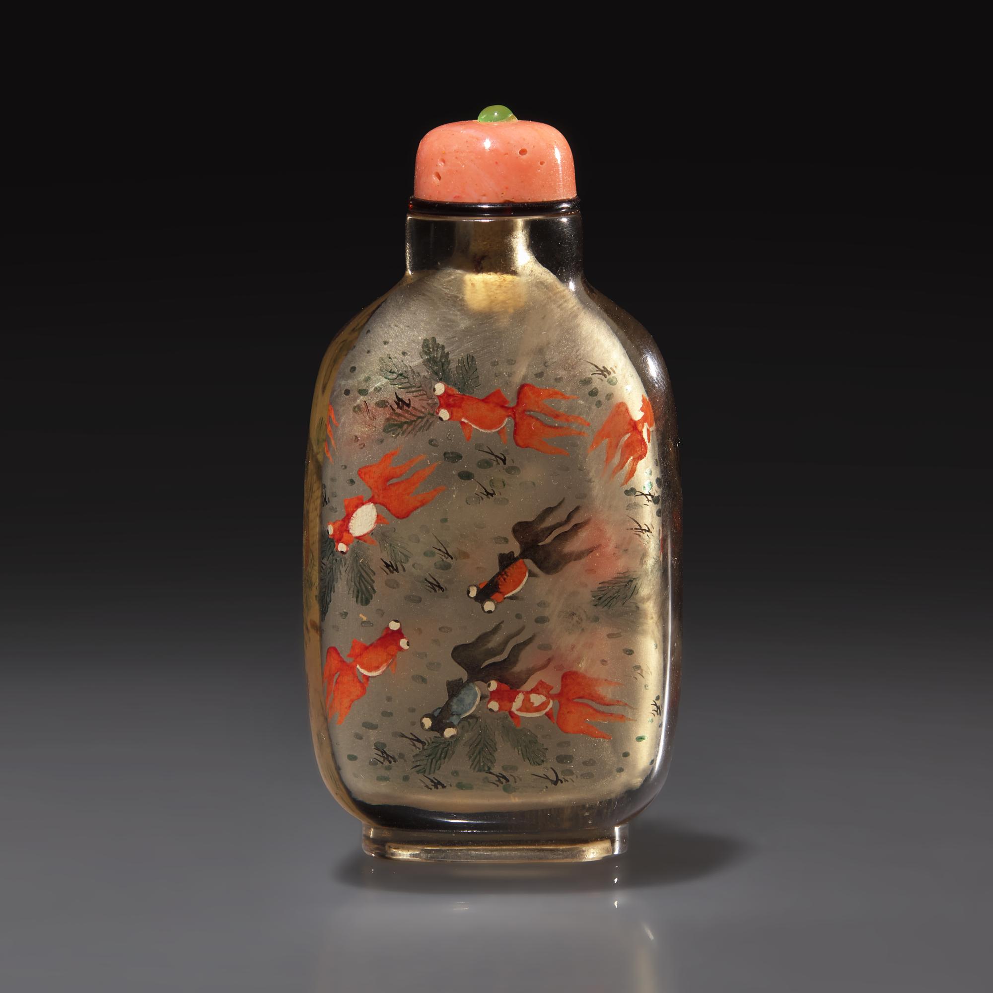 A Chinese Interior-Painted Rock Crystal Snuff Bottle, Ye Zhongsan, 1927 — 1927年 葉仲三作煙晶內畫金玉滿堂圖鼻煙壺