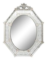 A Venetian Etched Glass Mirror