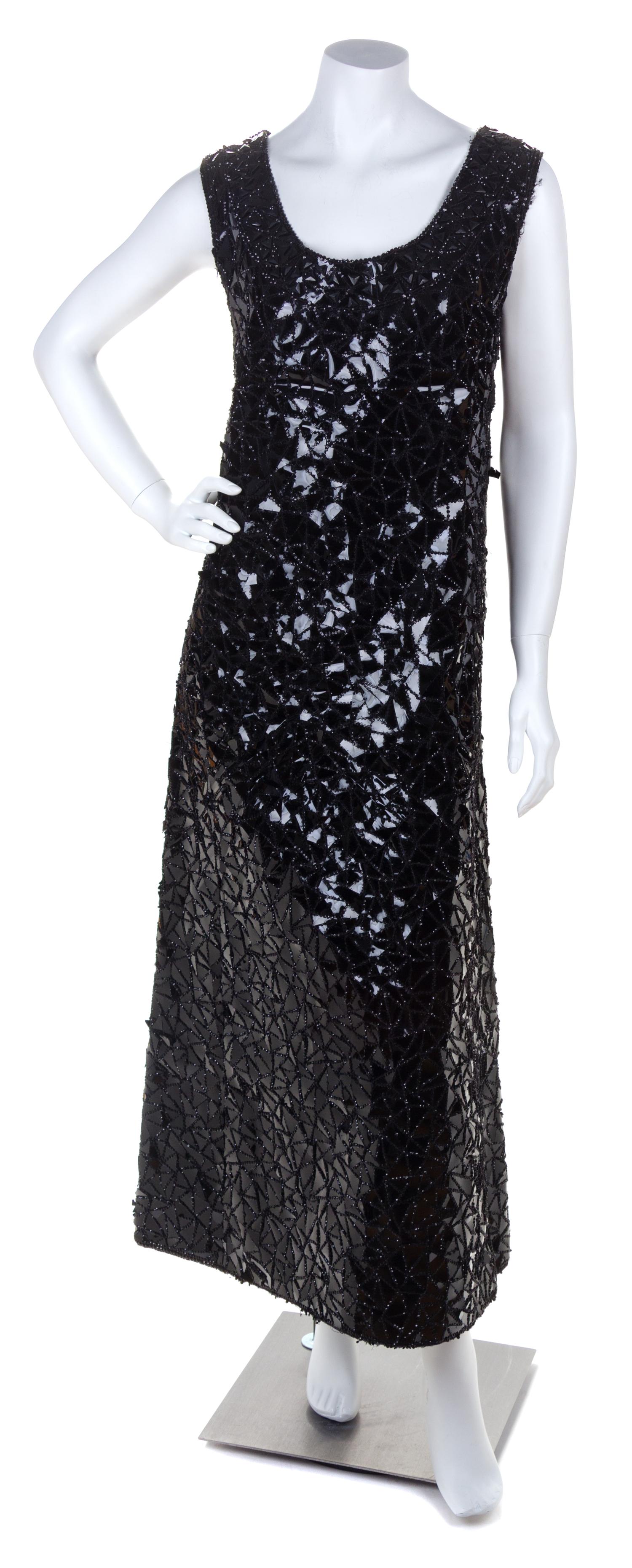 An Yves Saint Laurent Haute Couture Black Triangle Sequin Gown, No size.