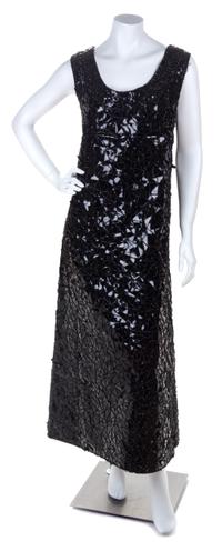 An Yves Saint Laurent Haute Couture Black Triangle Sequin Gown, No size.