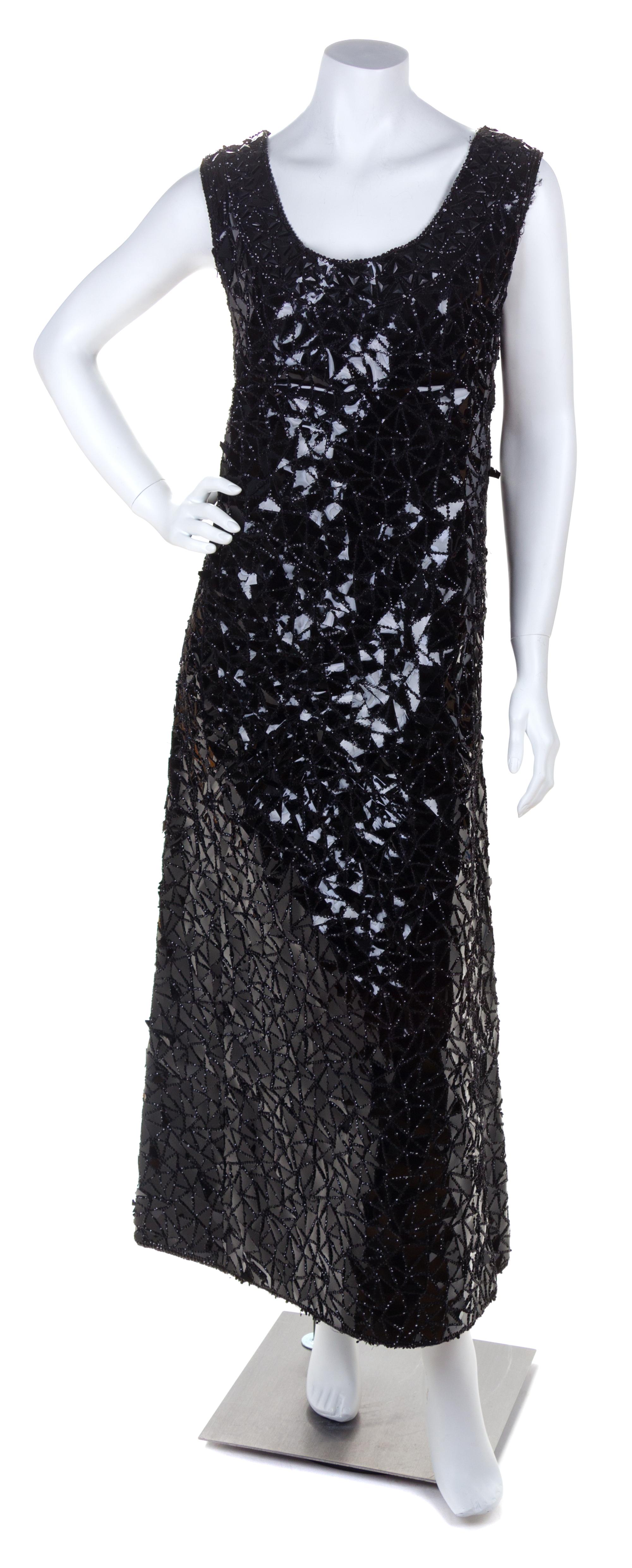 An Yves Saint Laurent Haute Couture Black Triangle Sequin Gown, No size.