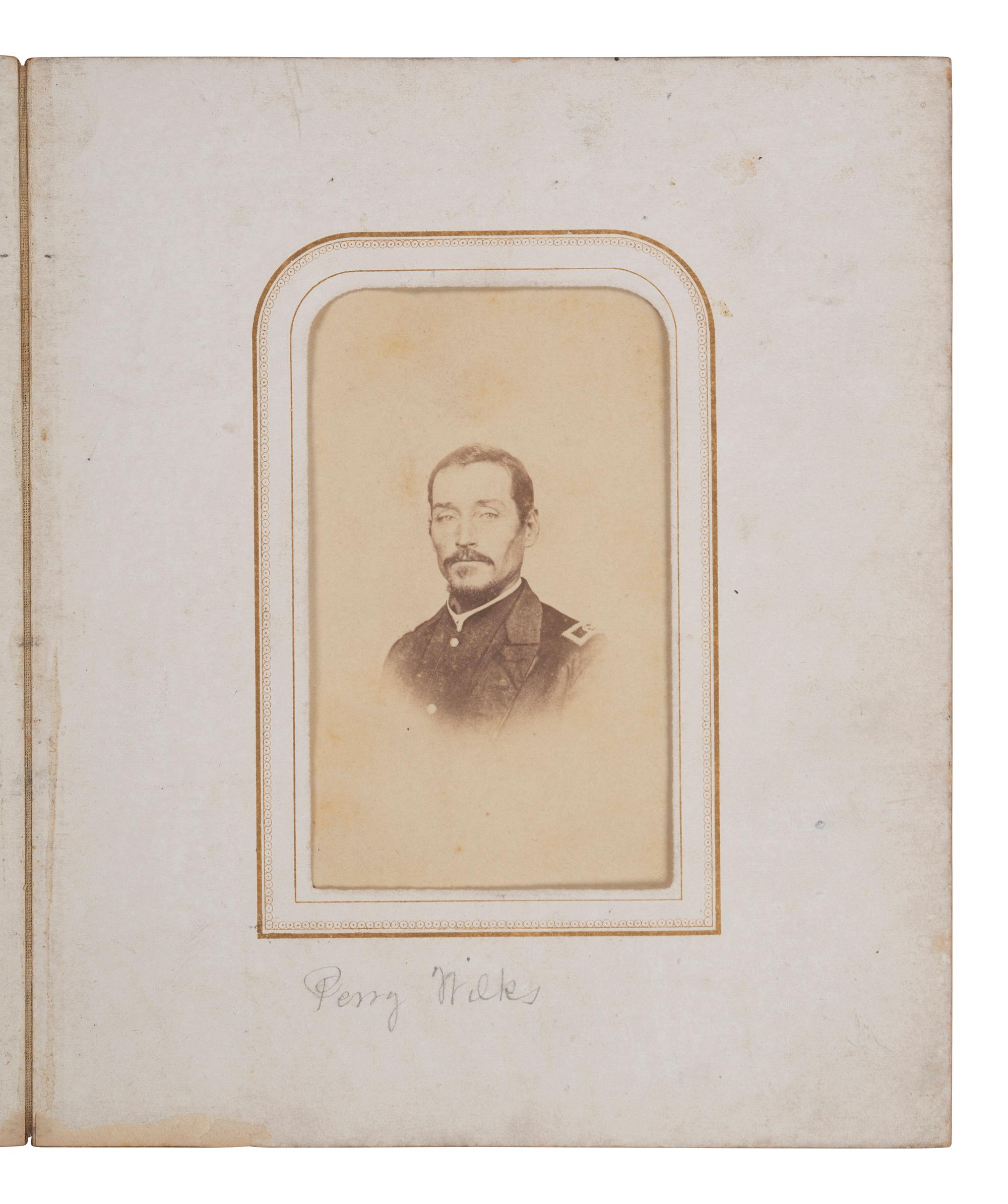 [CIVIL WAR]. A CDV album containing images of Civil War officers including Medal of Honor recipient Perry Wilkes, and others.