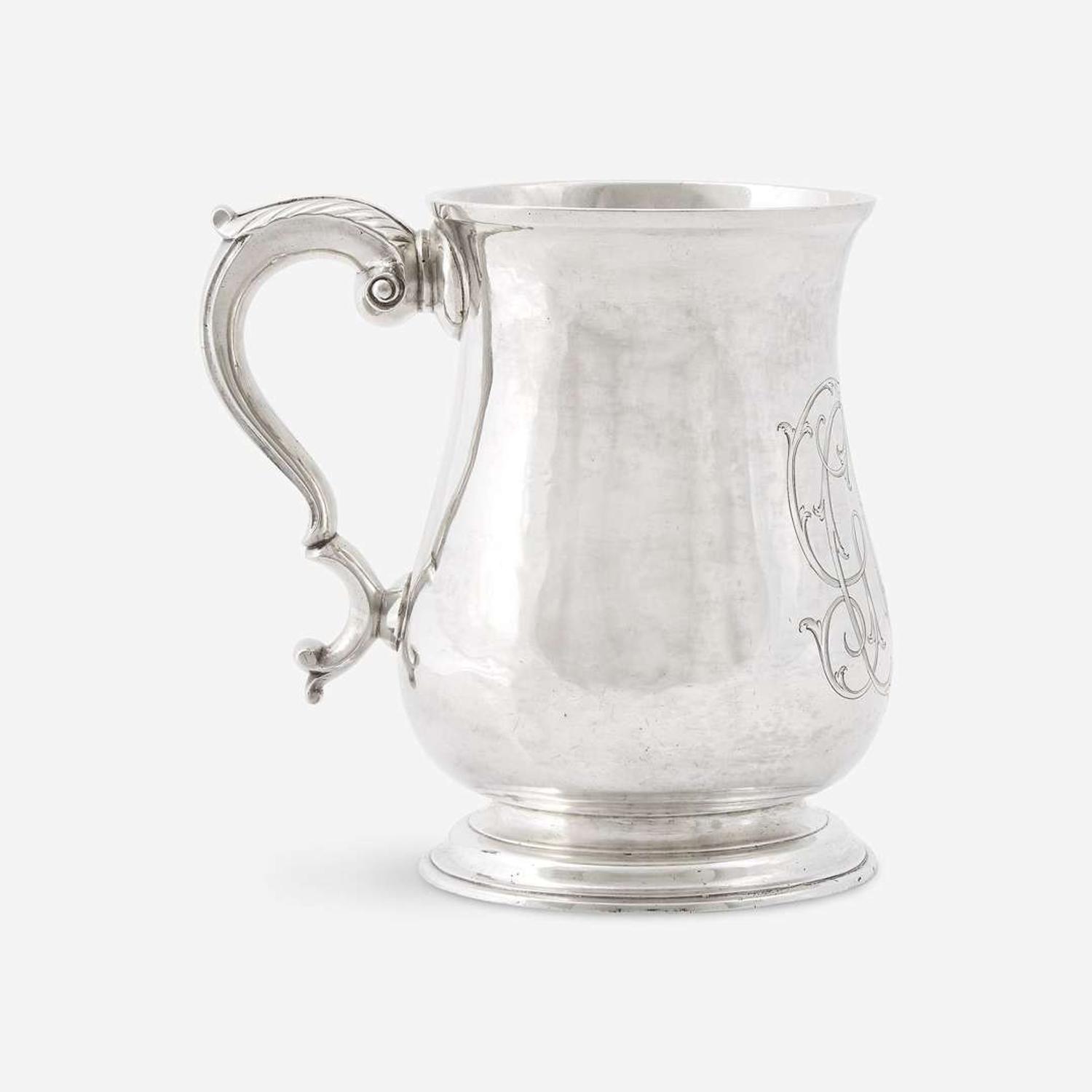 A silver cann Samuel Soumaine (1718-1765), Philadelphia, PA, circa 1760