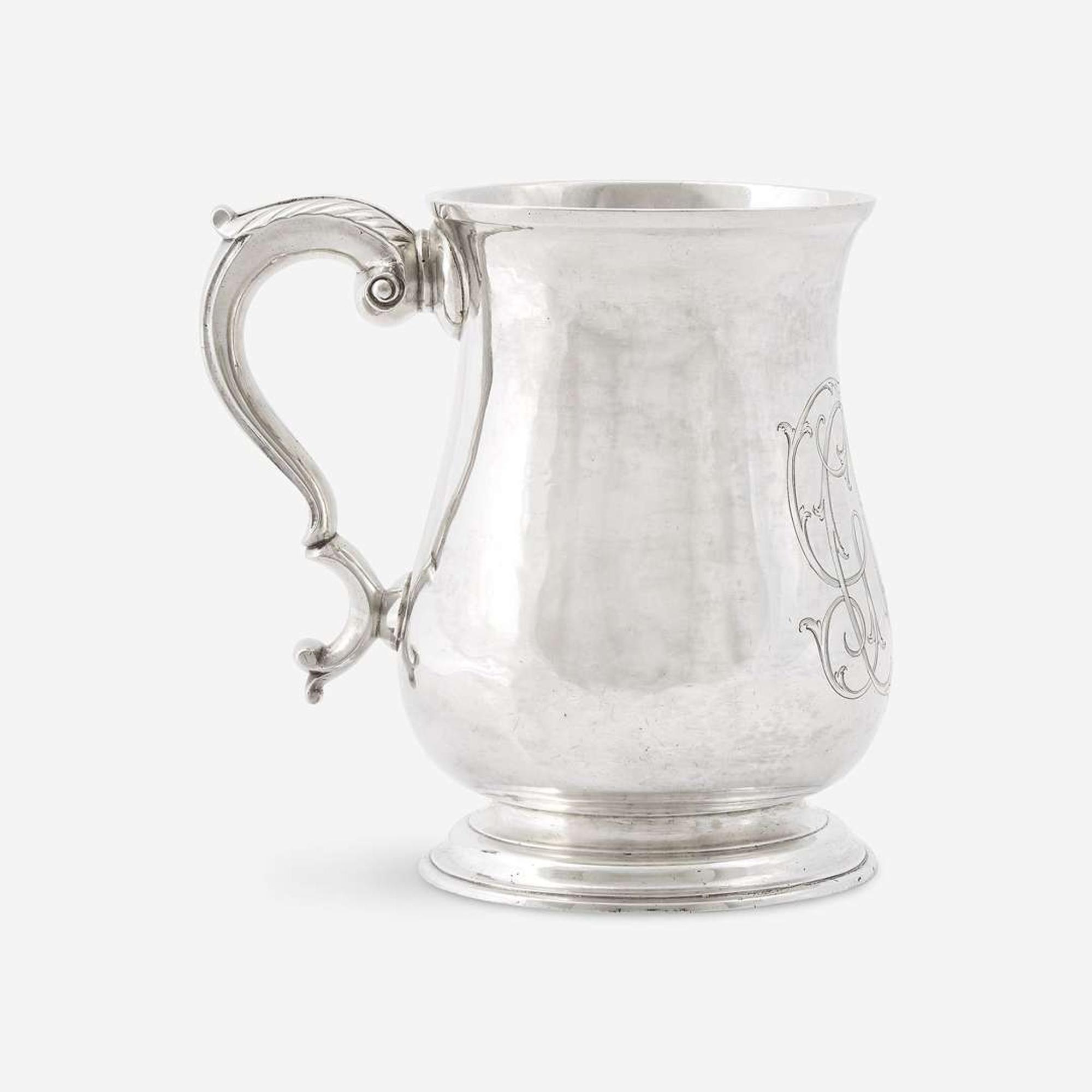 A silver cann Samuel Soumaine (1718-1765), Philadelphia, PA, circa 1760