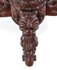 A Renaissance Revival Mask and Acanthus Carved Mahogany Pedestal Table