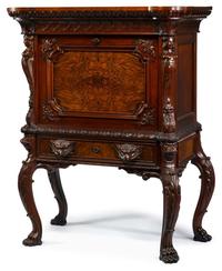 Renaissance Revival walnut desk label of george j. henkels (1819-1883), philadelphia, pa
