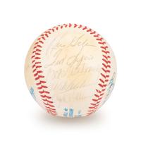 A Boston Red Sox Multi Signed Autograph Baseball With 20 Signatures Including Ted Williams (Beckett Authentication Services Letter BAS Certified),