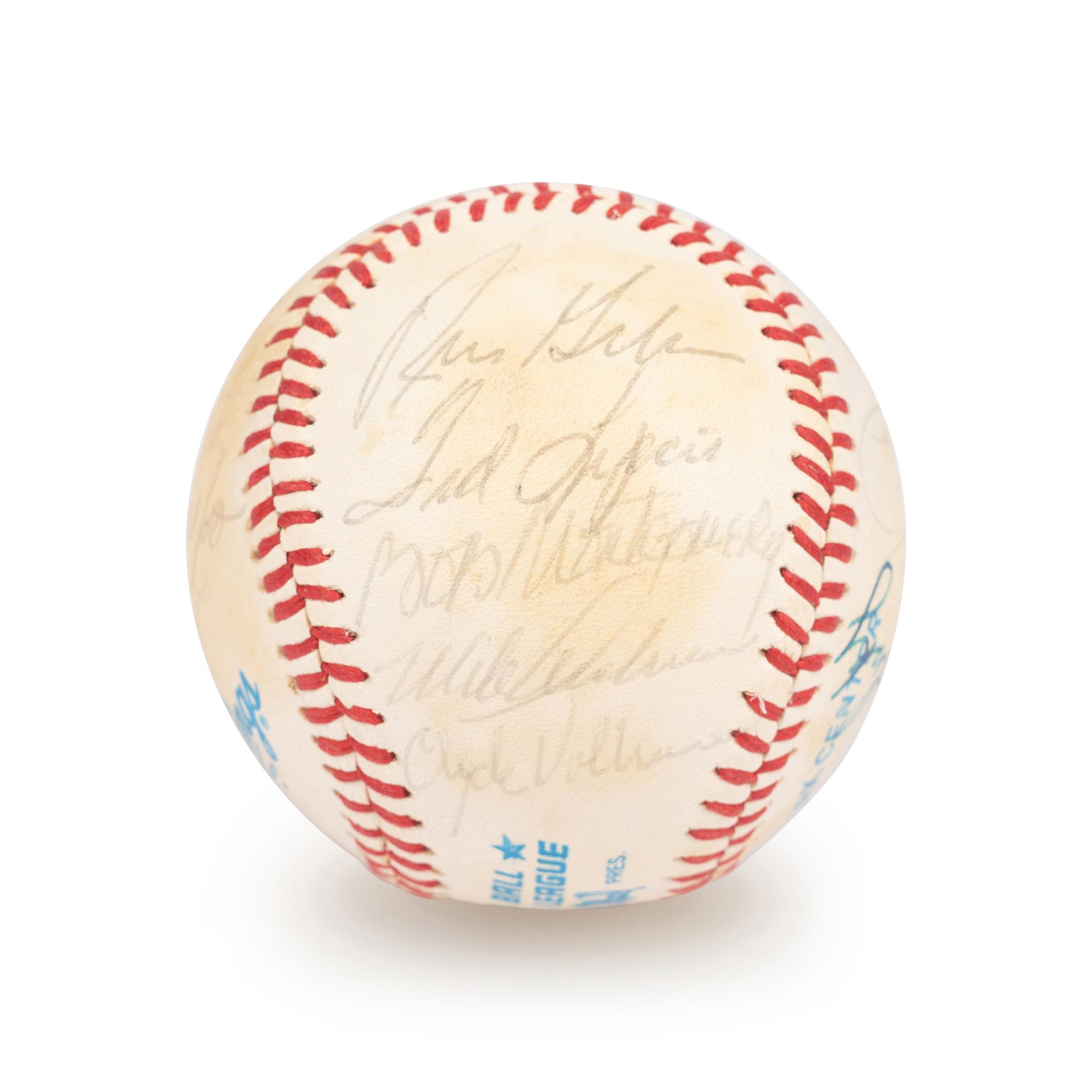 A Boston Red Sox Multi Signed Autograph Baseball With 20 Signatures Including Ted Williams (Beckett Authentication Services Letter BAS Certified),