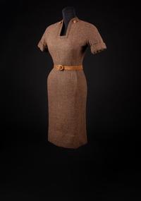 Christian Dior Haute Couture Day Dress and Belt, Autumn/Winter 1954 — Worn by Dame Olivia de Havilland on the day before her wedding to Pierre Galante.