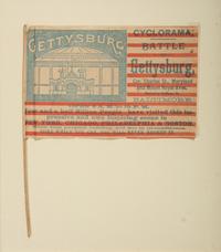 [CIVIL WAR - FLAGS]. Paper flag promoting the Battle of Gettysburg Cyclorama in Baltimore, Maryland. 1890.