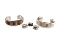 Silver and Channel Inlay Cuff Bracelets and Rings