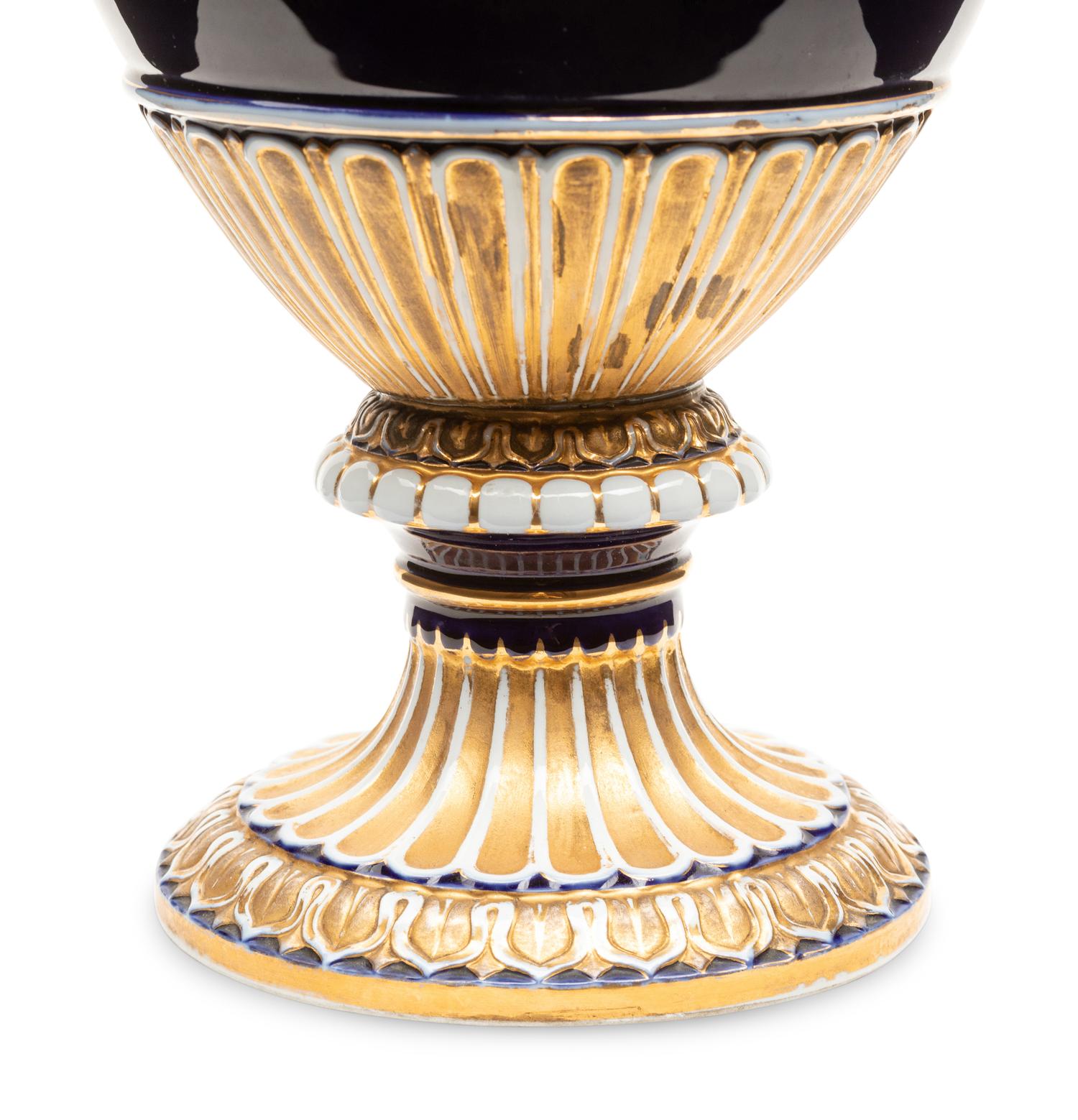A Meissen Porcelain Snake-Handled Urn