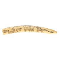 Alaskan Native Scrimshawed Cribbage Board