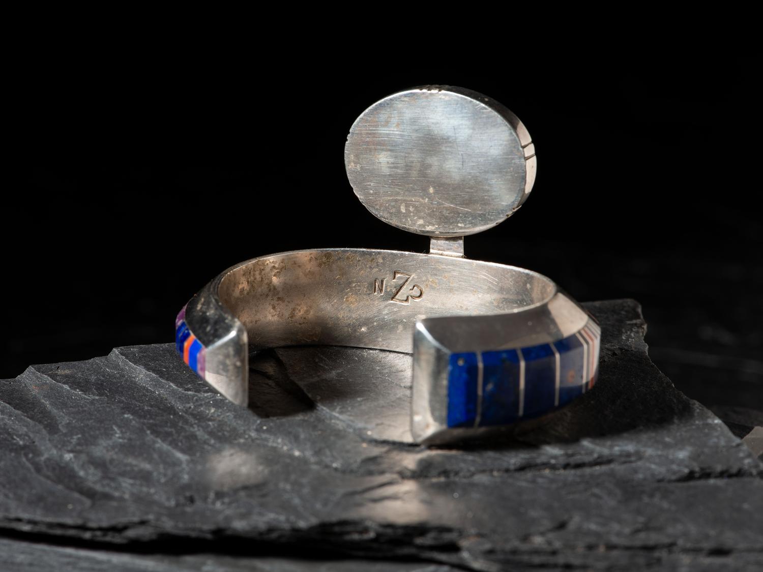 Sterling Silver and Mosaic Inlay Cuff Bracelet