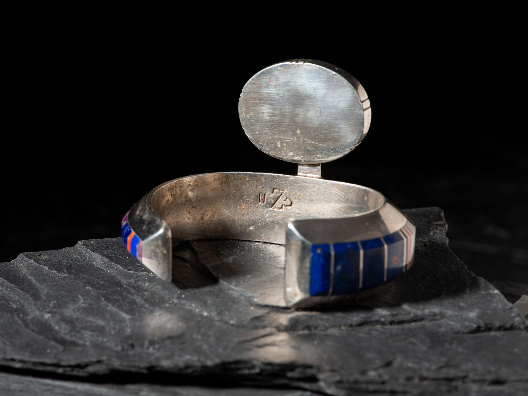 Sterling Silver and Mosaic Inlay Cuff Bracelet