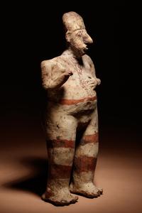 A Nayarit Painted Terracotta Standing Male Figure