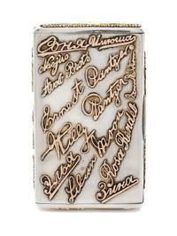A Russian Enameled Silver Cigarette Case, Mark of Nikolai Kemper, assay mark of Yahol Lyarunov, St. Petersburg, late 19th/early 20th ce