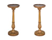 A Pair of Louis XVI Giltwood Pedestals