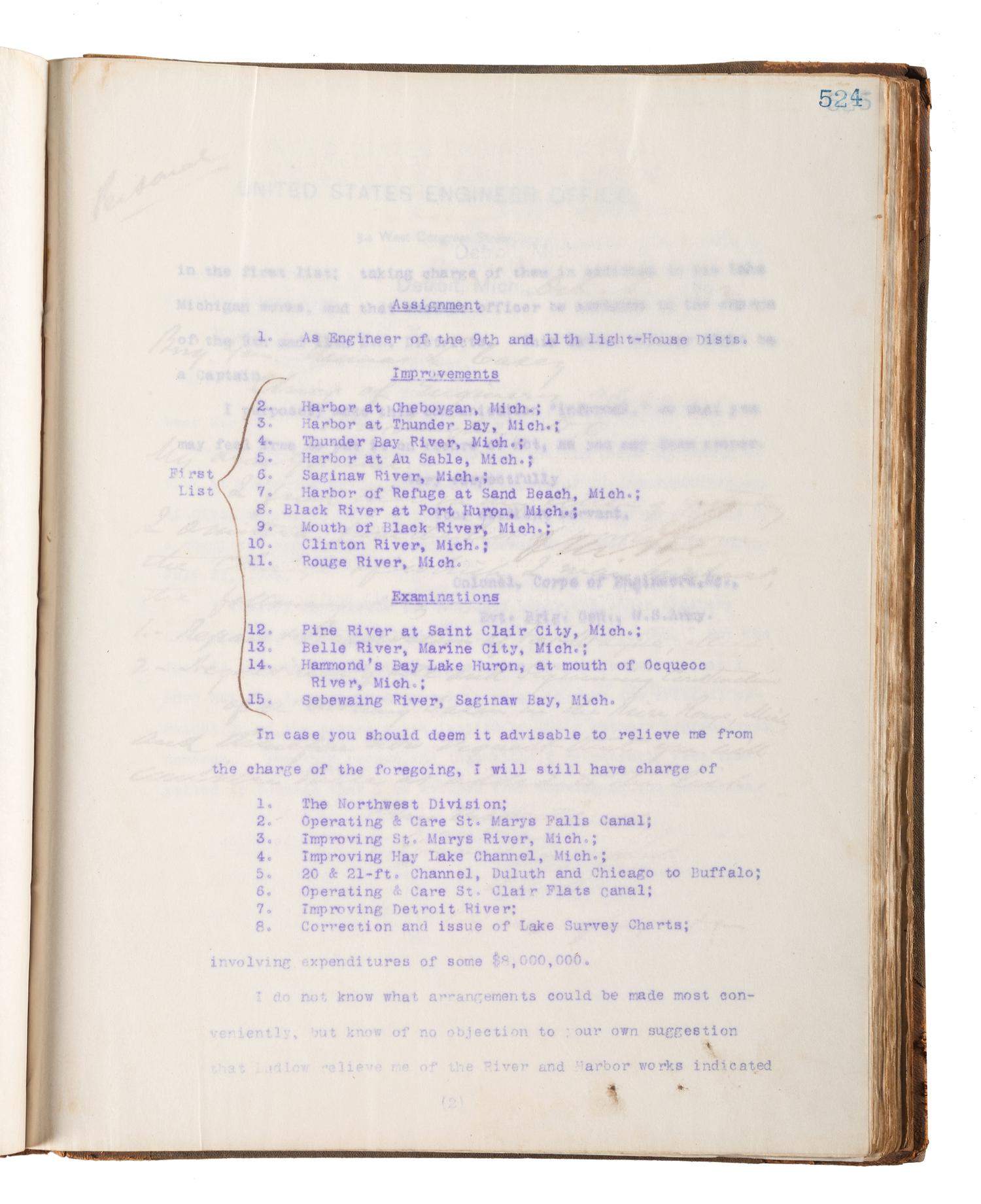 [ENGINEERING] -- [CIVIL WAR]. Group of 3 letterpress copybooks containing ca 1885-1895 correspondence of US Army officer and engineer Orlando Metcalf Poe (1832-1895).