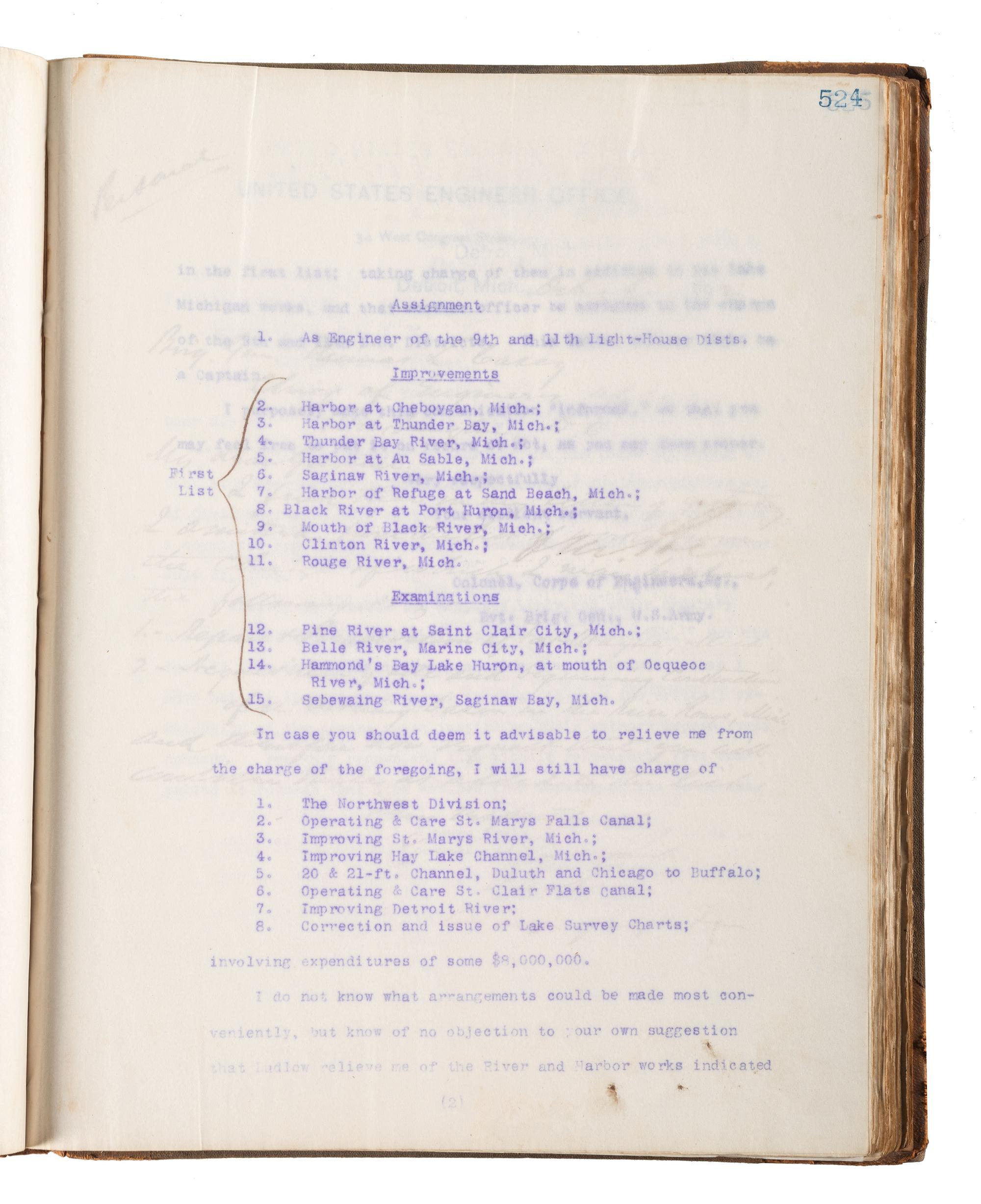 [ENGINEERING] -- [CIVIL WAR]. Group of 3 letterpress copybooks containing ca 1885-1895 correspondence of US Army officer and engineer Orlando Metcalf Poe (1832-1895).