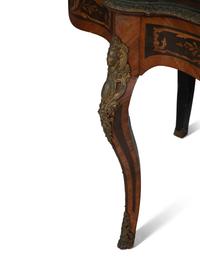 An Italian Gilt Metal Mounted Marquetry Center Table