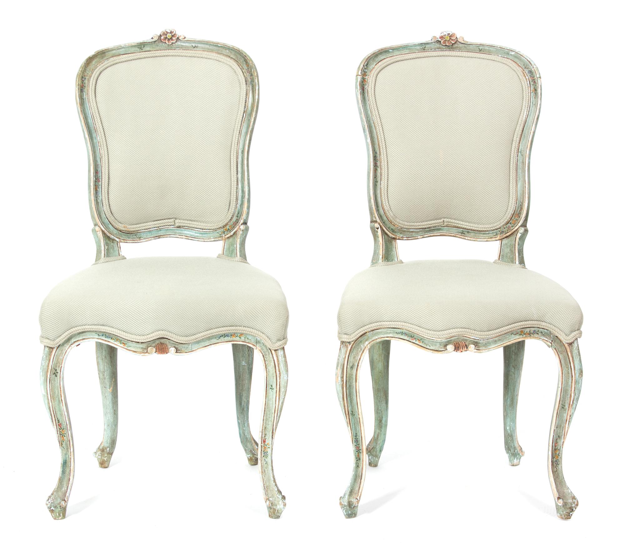 A Group of Six Painted Louis XV Chairs Height 36 inches. — 19TH/20TH CENTURY