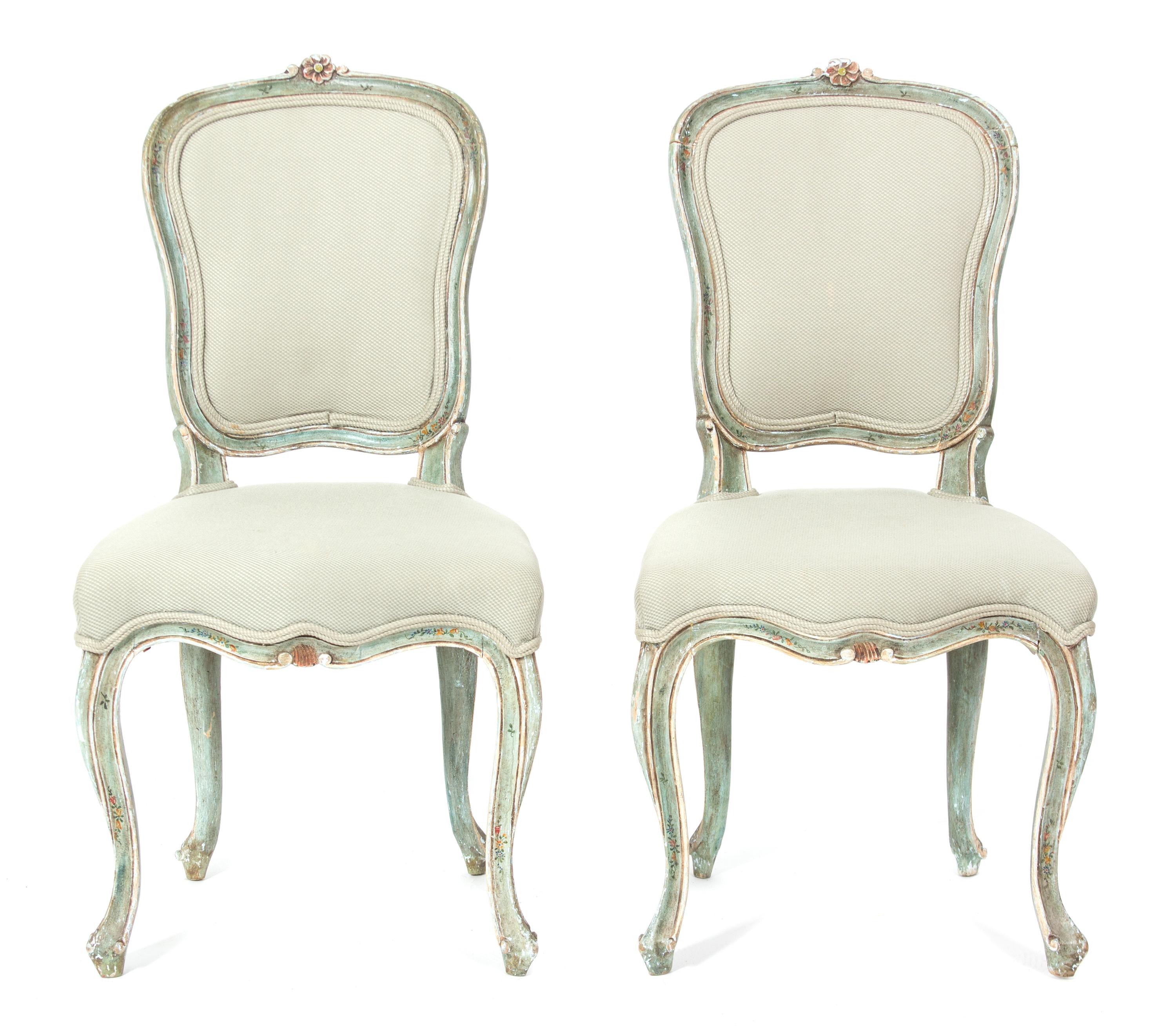 A Group of Six Painted Louis XV Chairs Height 36 inches. — 19TH/20TH CENTURY