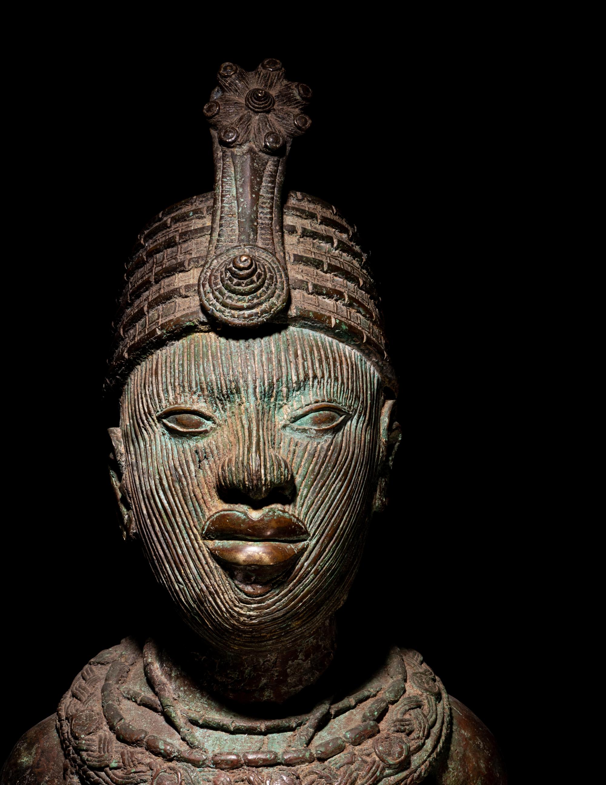 A Benin Style Bronze Bust of an Ife Ruler